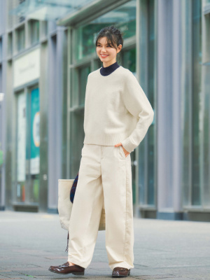 SOUFFLÉ YARN CREW NECK SWEATER