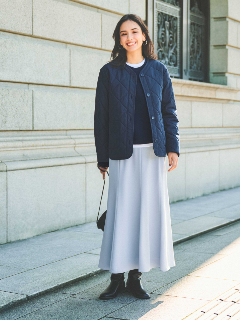 コーティングオーバーサイズブルゾン、ソフトリブT/長袖/ボーダー」を