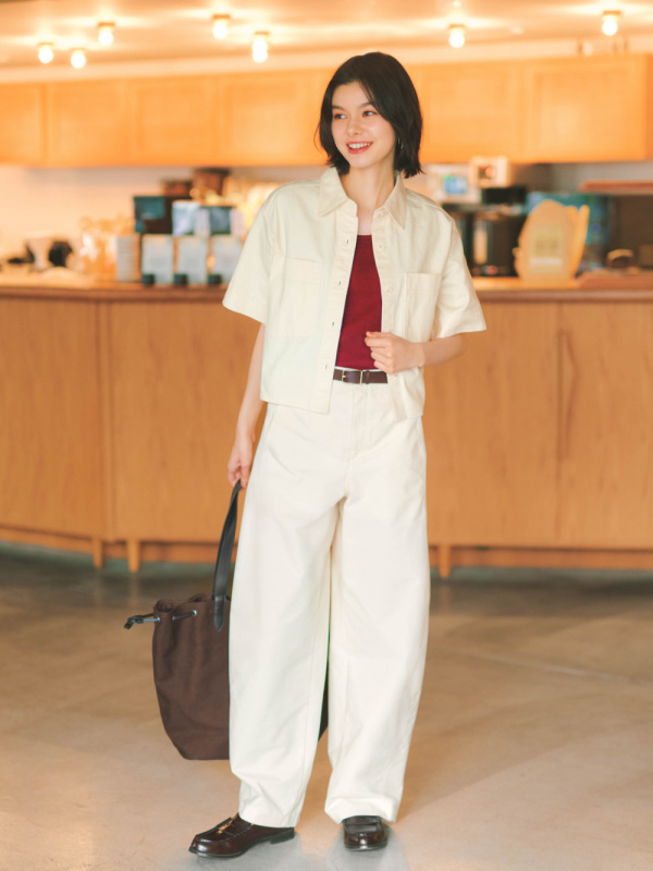 Kemeja Boxy Denim Lengan 1/2