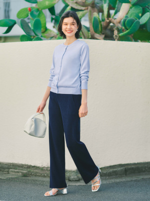uniqlo cigarette pants Women's Washable Knit Ribbed Pants