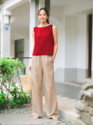 Women's Linen Blend Blouse | Sleeveless | UNIQLO CA