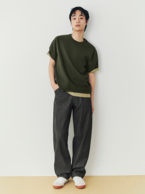 ユニクロ公式 | ウォッシャブルミラノリブニットTシャツ(男女兼用)
