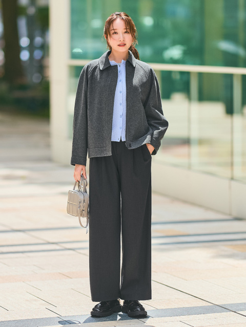 An outfit using Mini T-Shirt and Smart Wide Straight Pants｜UNIQLO US