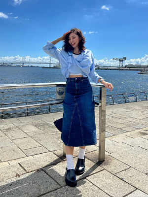 Women's Denim Panel Long Skirt | UNIQLO CA