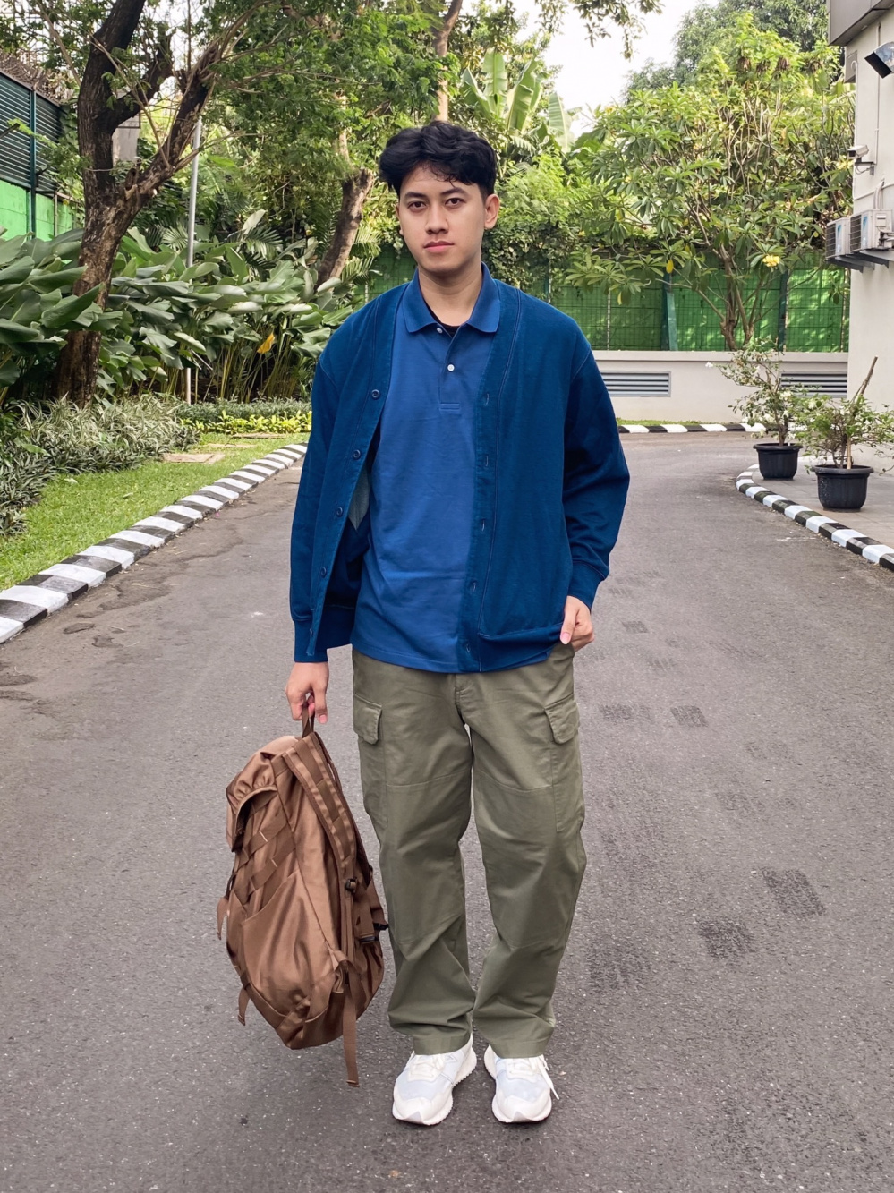 Polo shirt and cargo clearance pants