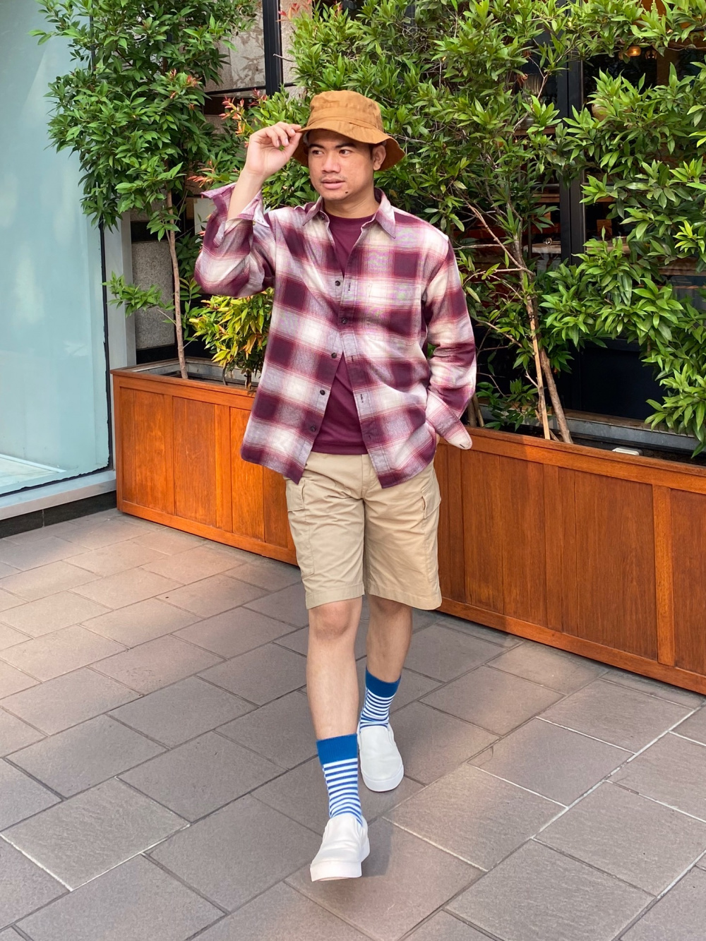 Check styling ideas for「Flannel Checked Long-Sleeve Shirt