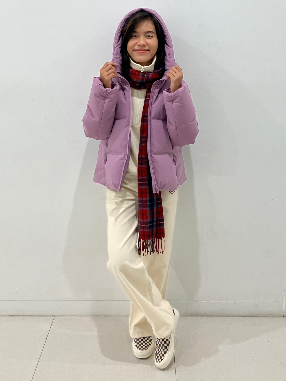 Check styling ideas for「GIRLS Jumper Skirt (Warna)、Seamless Down Parka」