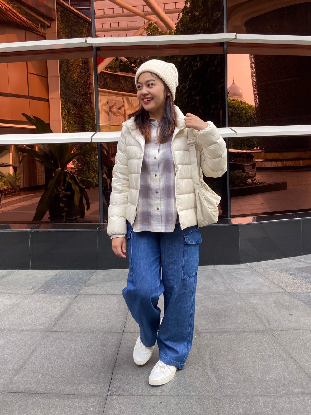 Check styling ideas for「Ultra Light Down Jacket、Flannel Checked Long Sleeve  Shirt」