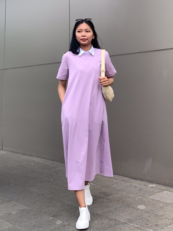 uniqlo purple dress Uniqlo Satin Camisole Dress in Purple, Women's Fashion, Dresses & Sets,  Dresses on Carousell