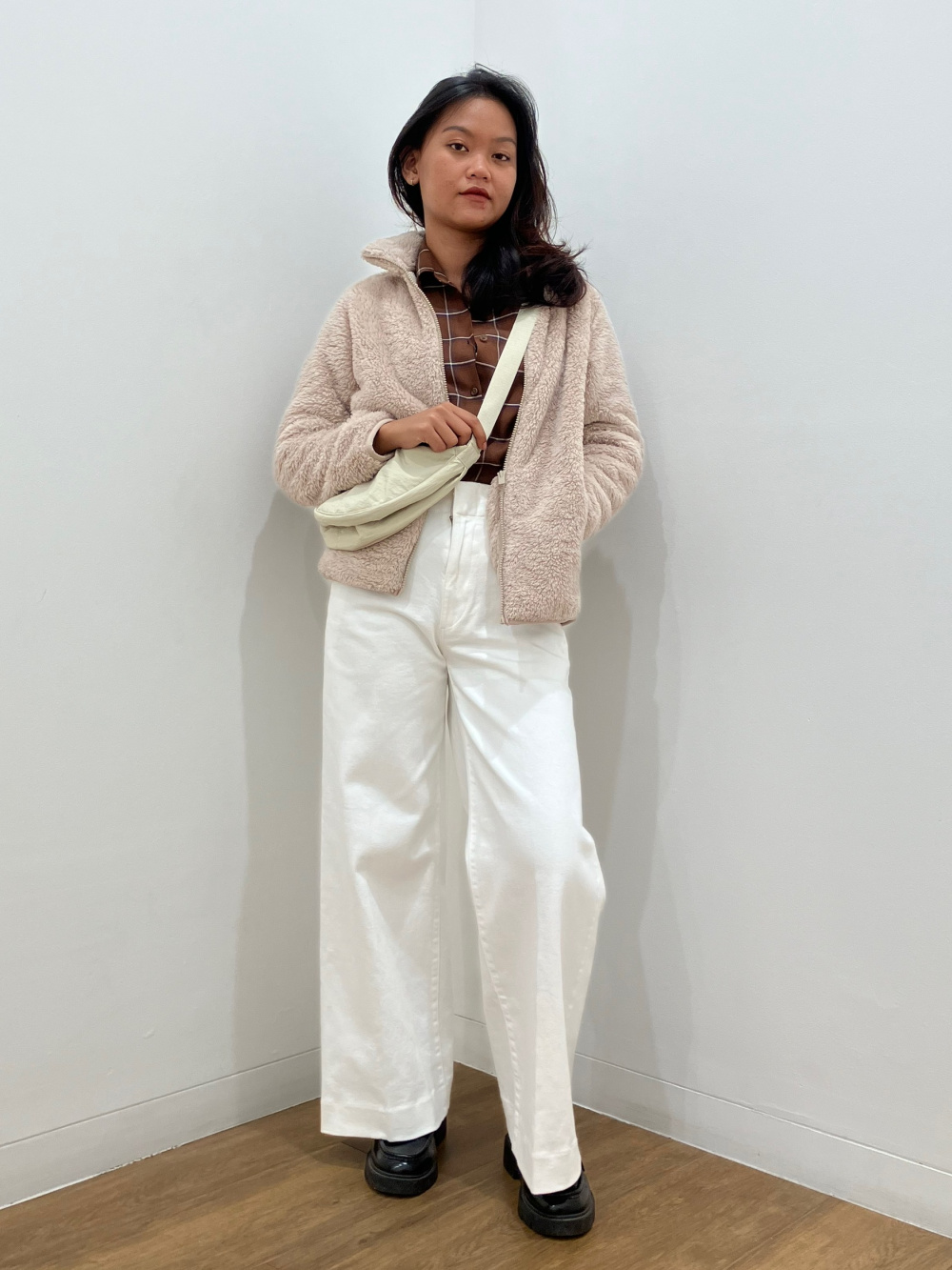 Check styling ideas for「Fluffy Yarn Fleece Full-Zip Jacket、Easy 