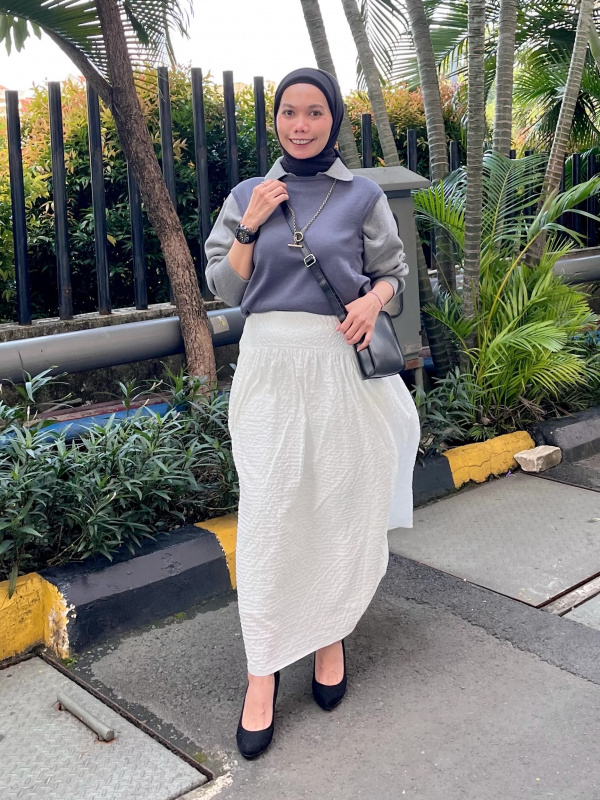 lig.sheer volume skirt M グレー lig.sheer volume skirt M グレー Womens Long Wool Skirt, Gray