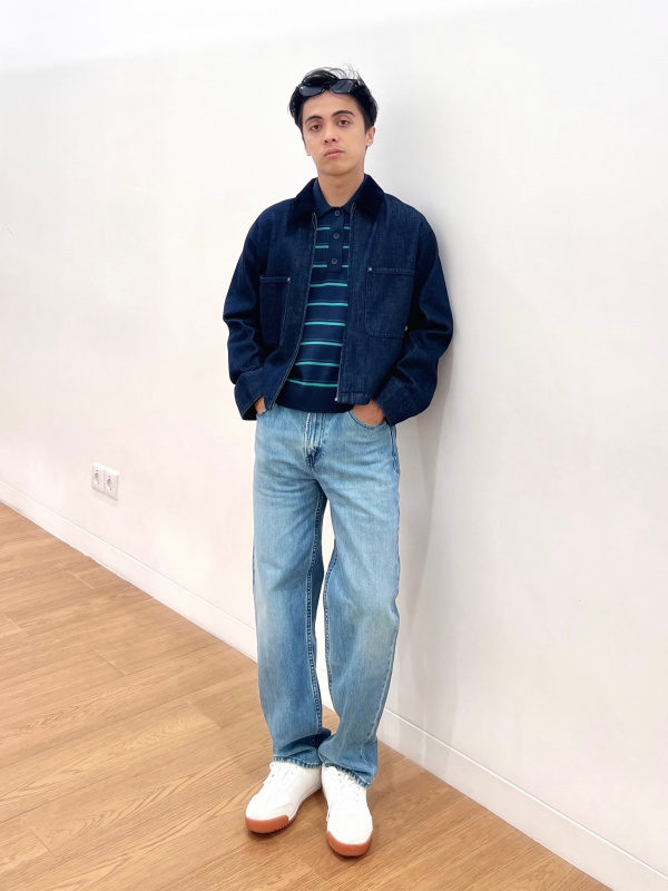 An outfit using Zip Up Short Jacket and Smooth Cotton Polo Sweater