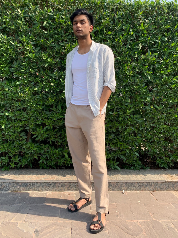 Cotton linen relaxed pants on sale uniqlo