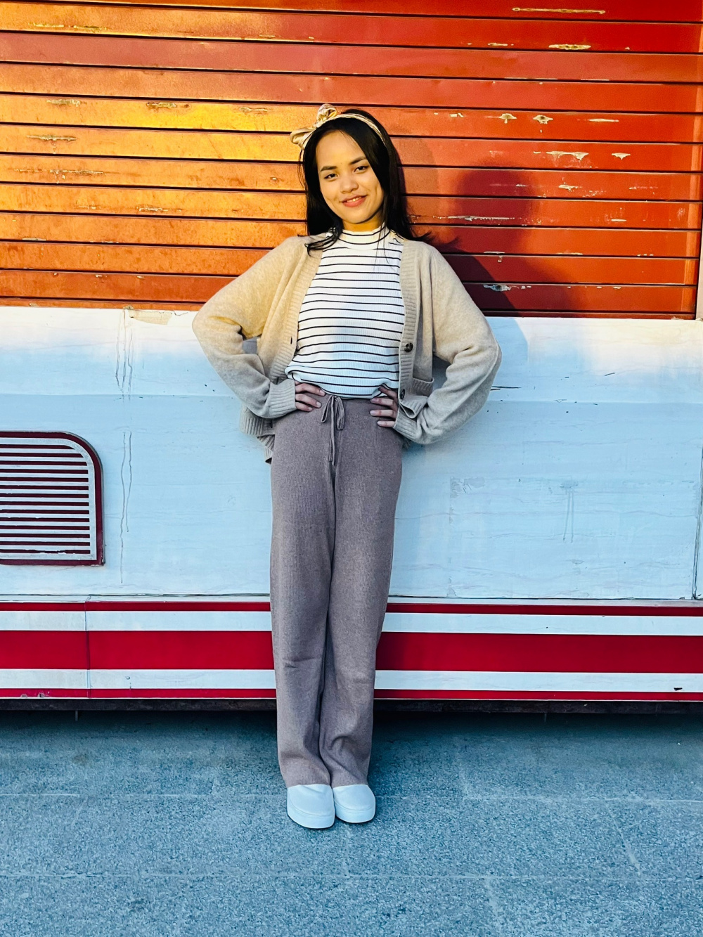 PANOZON Sweat Oversized Rayé Color Block Femme | Pull Col Rond Manches Longues Loose Vintage Streetwear