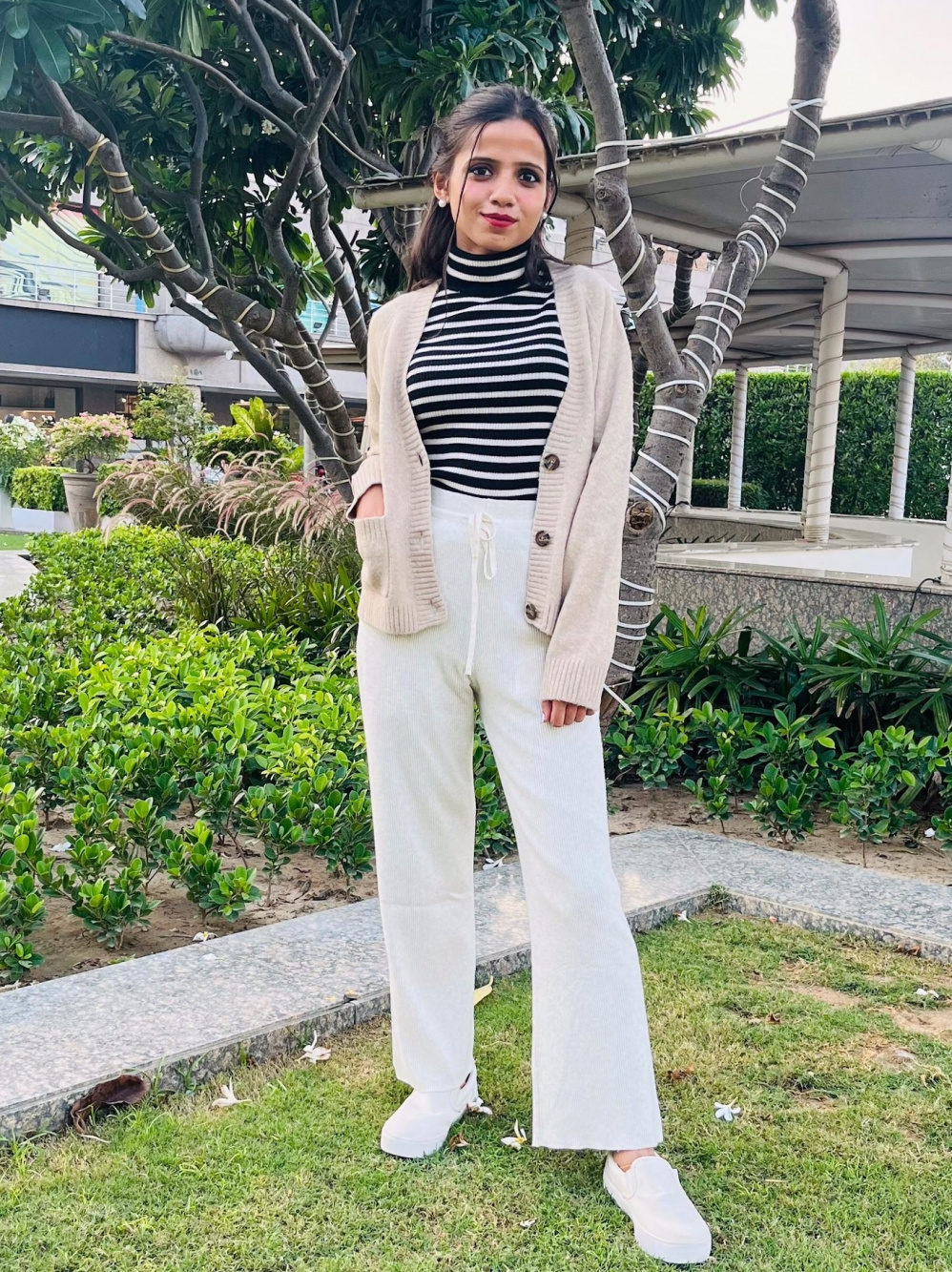 Check styling ideas for「Washable Knit Ribbed Pants」