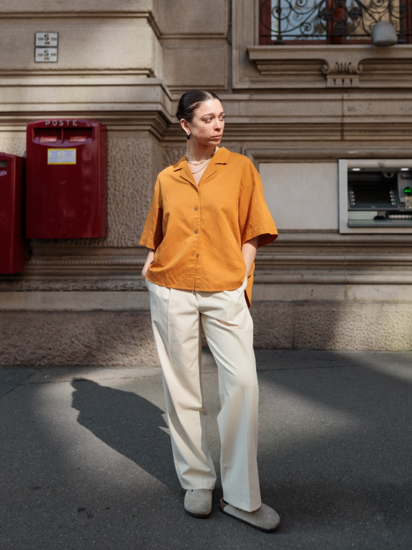 Uniqlo Linen Blend Open Collar Short Sleeve Shirt, Women's Fashion, Tops,  Blouses on Carousell