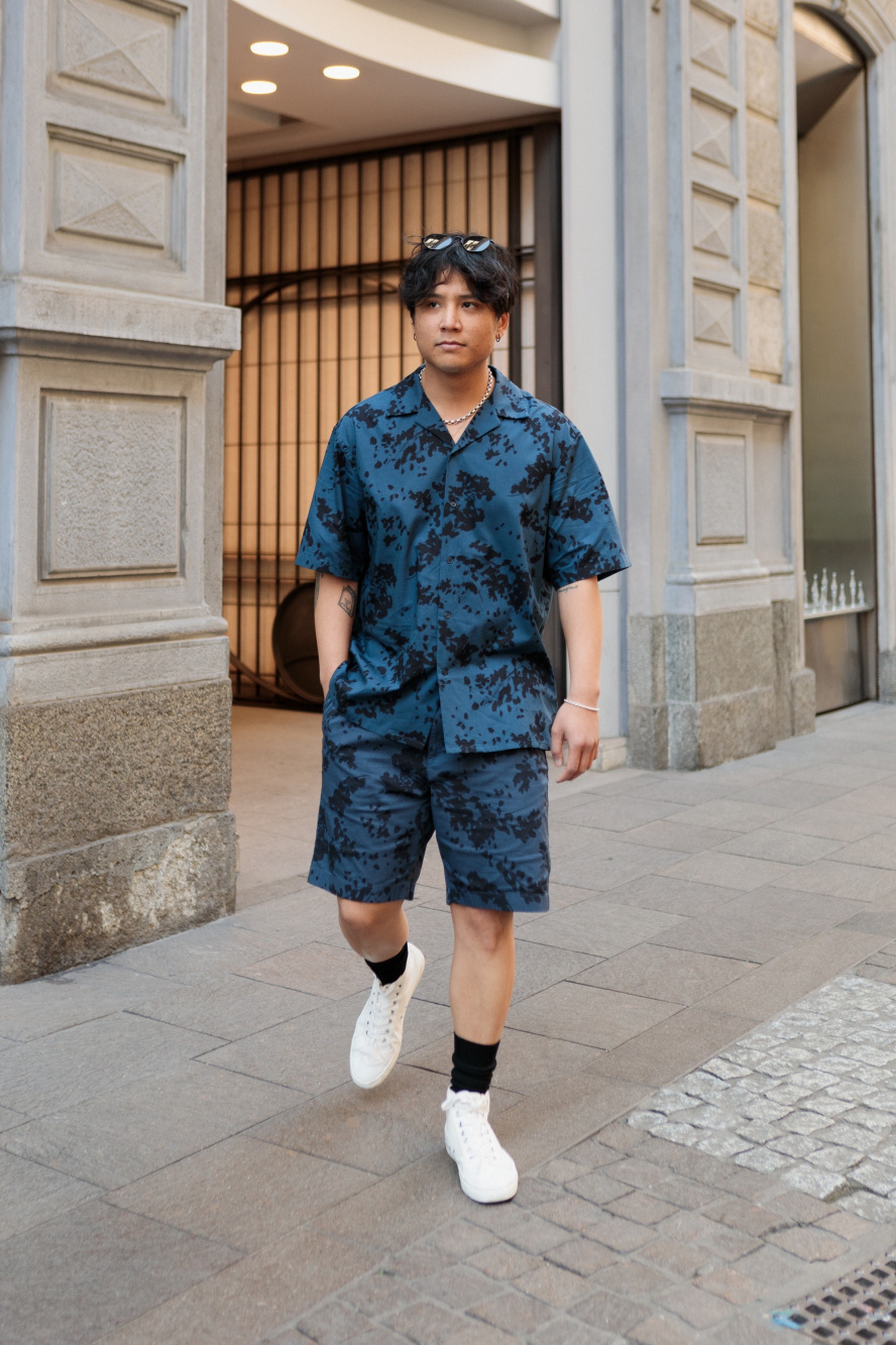 Check styling ideas for「MODAL COTTON OPEN COLLAR SHORT SLEEVE SHIRT、STRETCH  EASY SHORTS」