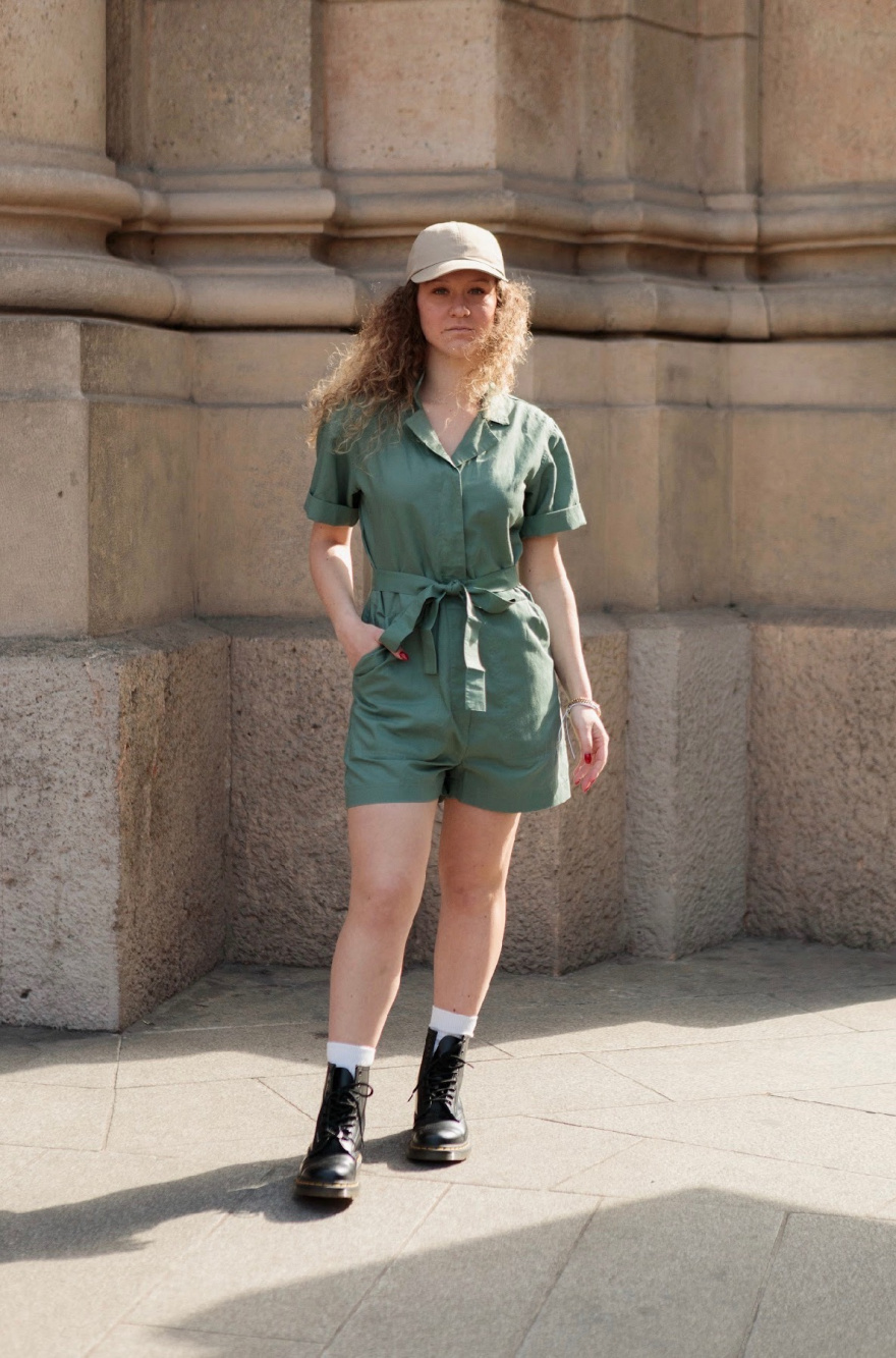 Check styling ideas for「Linen-Blend Short-Sleeve Romper Check styling ideas for「Linen-Blend Short-Sleeve Romper