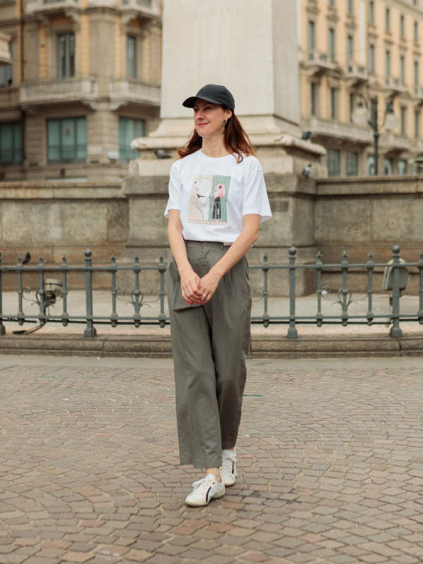 Linen-Cotton Pleated Pants