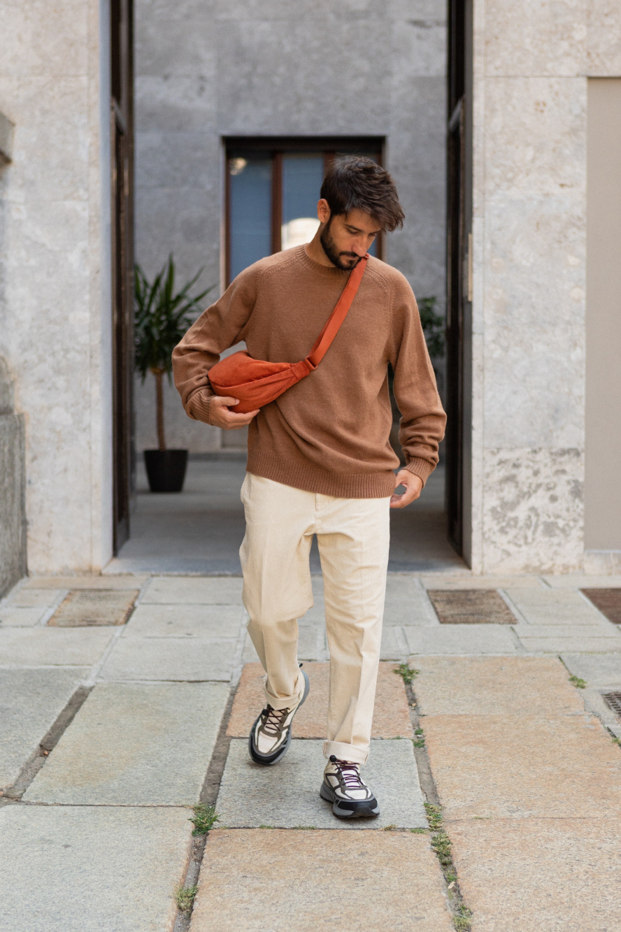 Check styling ideas for「Premium Lambswool Crew Neck Long-Sleeve