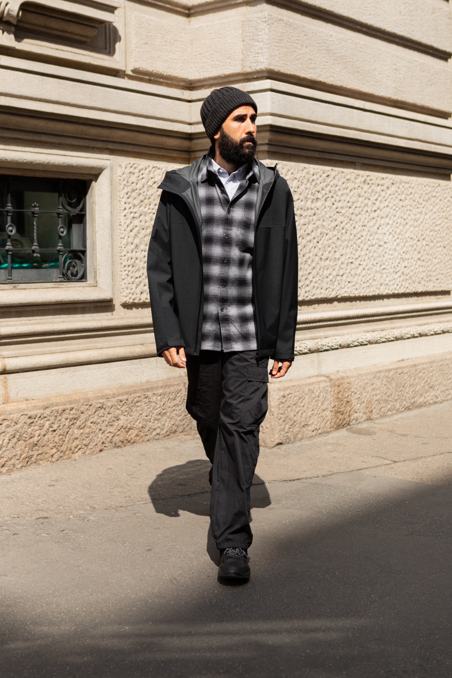 Check styling ideas for「BLOCKTECH Parka (3D Cut)、Easy Care Stretch Slim-Fit  Long-Sleeve Shirt」