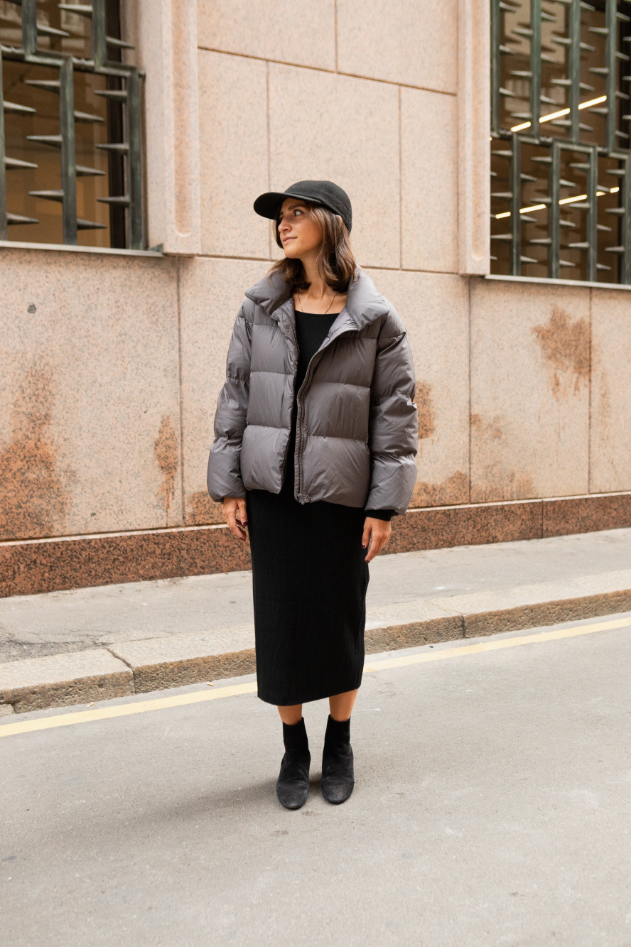 Check styling ideas for「Seamless Down Long Coat、Fleece Button Up  Long-Sleeve Pullover」