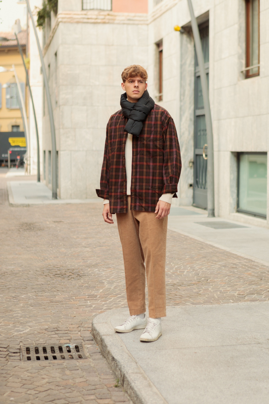 Check styling ideas for「Extra Fine Cotton Broadcloth Shirt、Smart Ankle Pants  (2-Way Stretch Corduroy)」