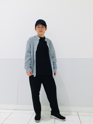 Y's for living バンドカラーシャツ ヒッコリー柄 ユニセックス￼ SENSE OF PLACE｜『ユニセックス』アムンゼンバンドカラーシャツ