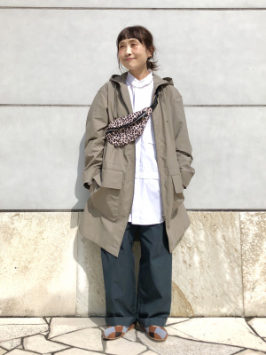 長袖 ロング カーキ 無地 フード モッズコート UNIQLO U