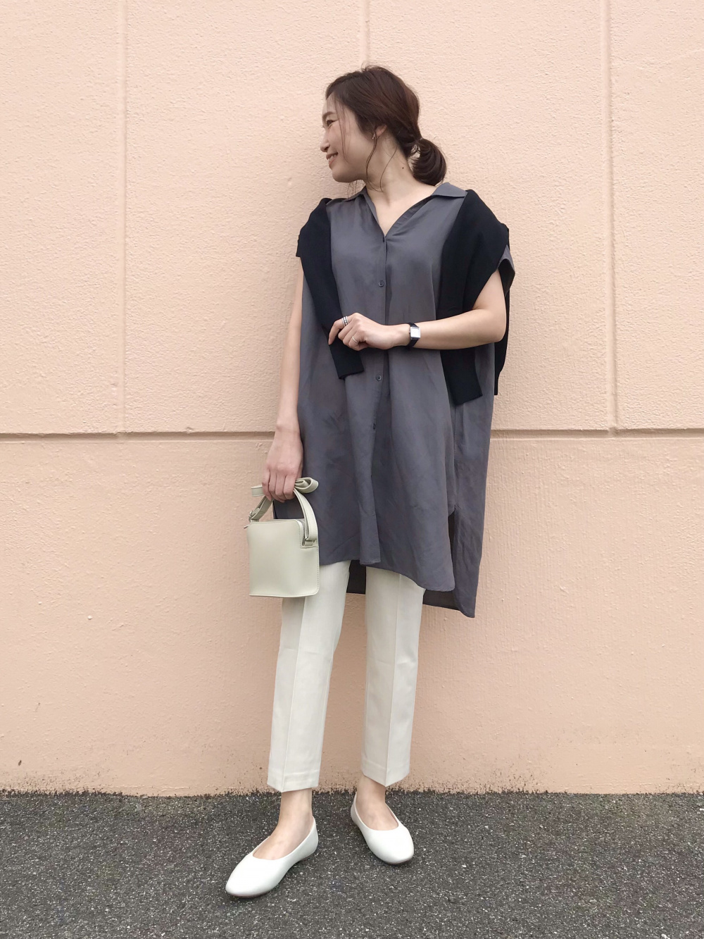 参考写真2 スマートアンクルパンツ（2WAYストレッチ・丈標準64～66cm）」の