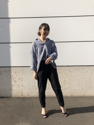 ⭐️ ロロトマシ ⭐️ ユニクロ公式 | プレミアムリネンスキッパーストライプシャツ（7分袖）