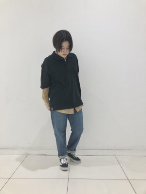 ユニクロ公式 | コットンカノコオーバーサイズポロシャツ（半袖）