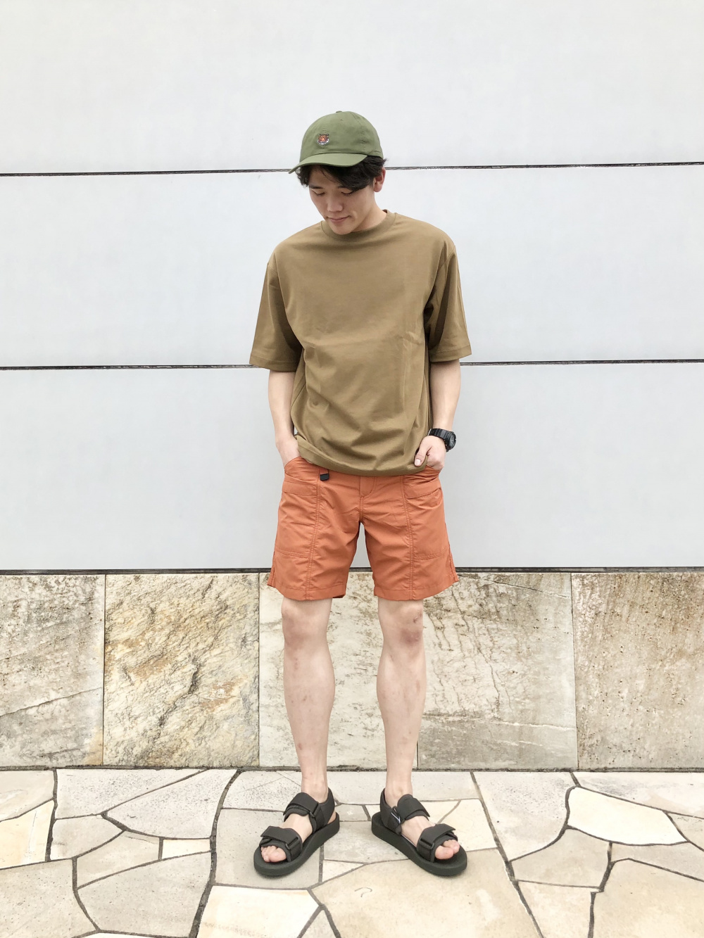 Check styling ideas for「Linen Cotton Short-Sleeve Shirt、Nylon Utility  Geared Shorts」