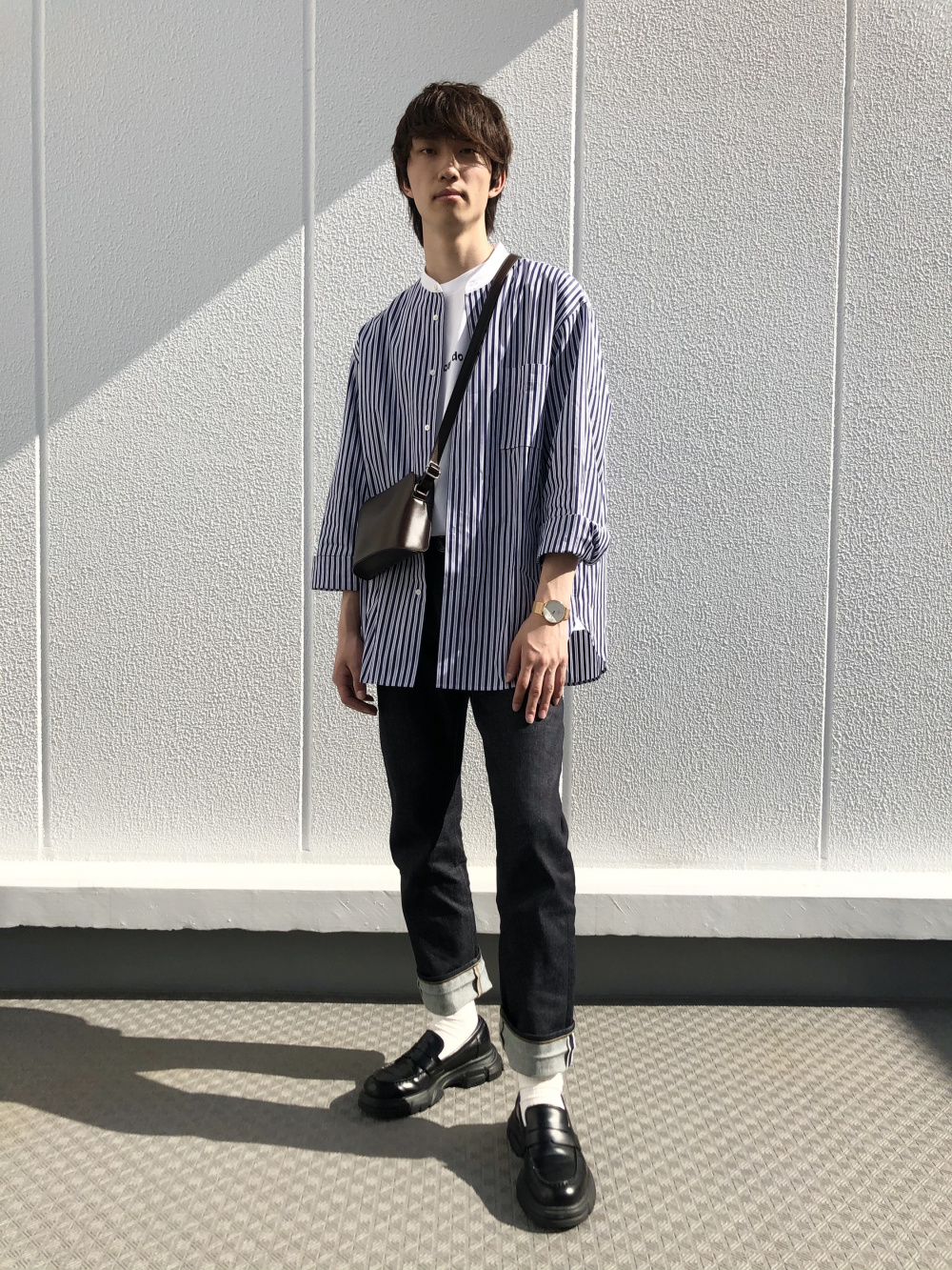 アンディ ウォーホル 河村康輔 Ut グラフィックtシャツ 半袖 オーバーサイズフィット スーピマコットンオーバーサイズスタンドカラーシャツ 長袖 ストライプ の着用コーディネート ユニクロ