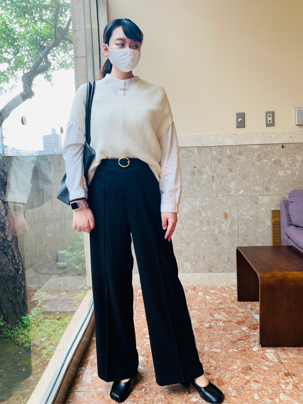 Check styling ideas for「3D Knit Cotton V-Neck Sweater