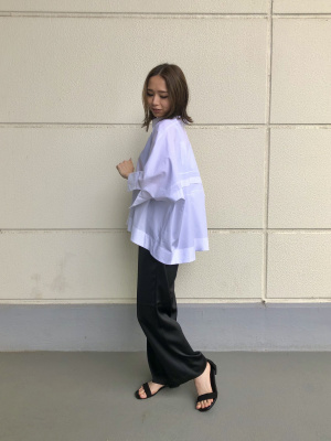 美品　cinoh サテンリラックスパンツ　サテンパンツ CINOH - SATIN PRINT RELAX PANTS / プリントサテンリラックス