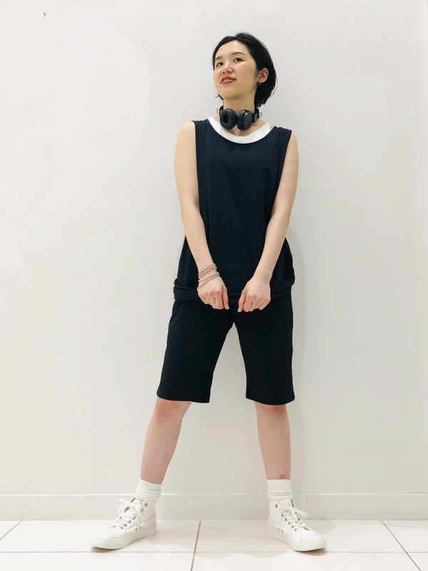 ワイドリブブラタンクトップ（コットン）（レディース）の着用