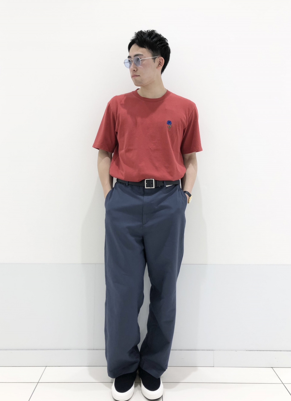 リネンブレンドリラックスストレートパンツ（丈標準67～69cm