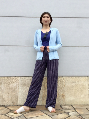 ユニクロ公式 | ドレープストレートパンツ（ストライプ）