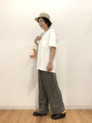 ふわふわ② ユニクロ公式 | ドレープストレートパンツ（ストライプ）