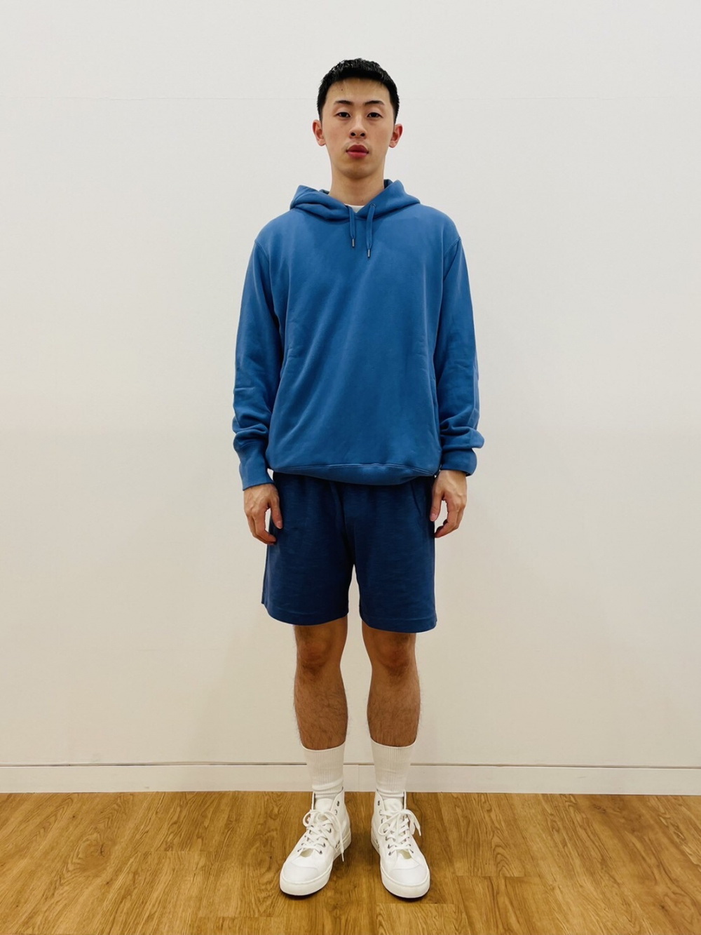 Check styling ideas for「Sweat Pullover Long Sleeve Hoodie、DRY-EX Shorts」