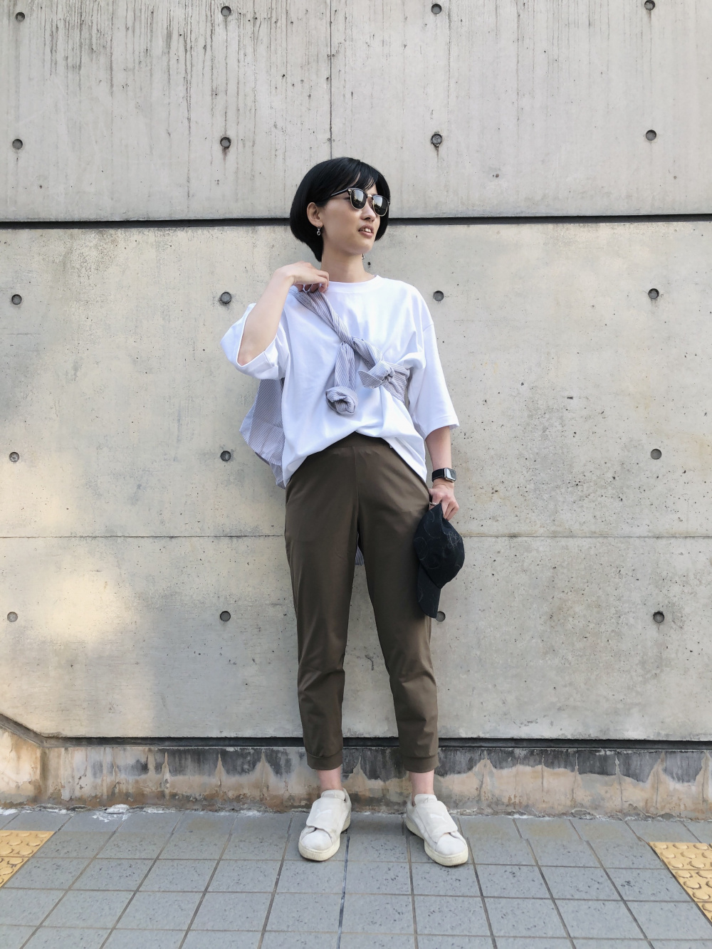 Check styling ideas for「AIRism COTTON OVERSIZED CREW NECK HALF