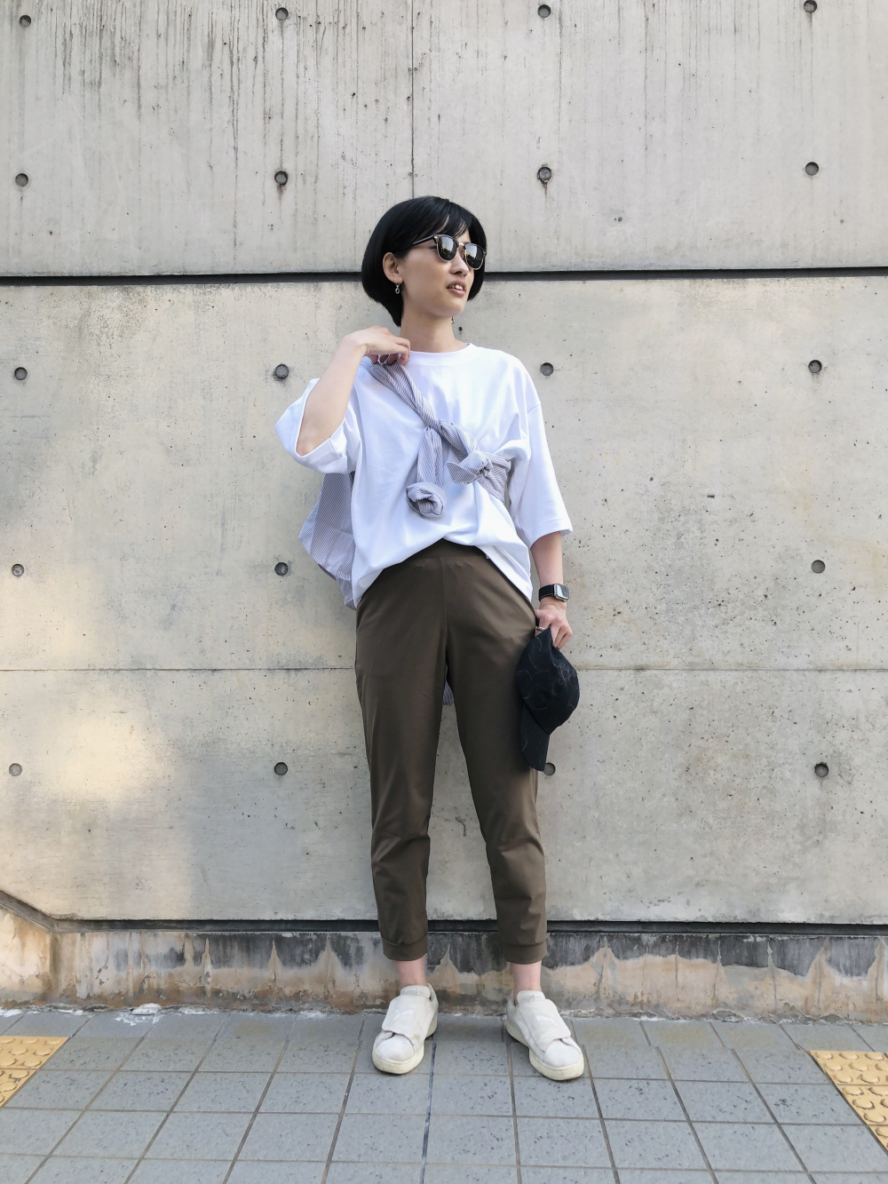 Check styling ideas for「U AIRism Cotton Oversized Crew Neck Half