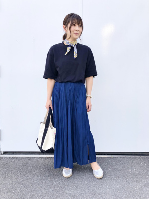 ユニクロ公式 | ワッシャーサテンスカートパンツ（丈短め41cm～44㎝）