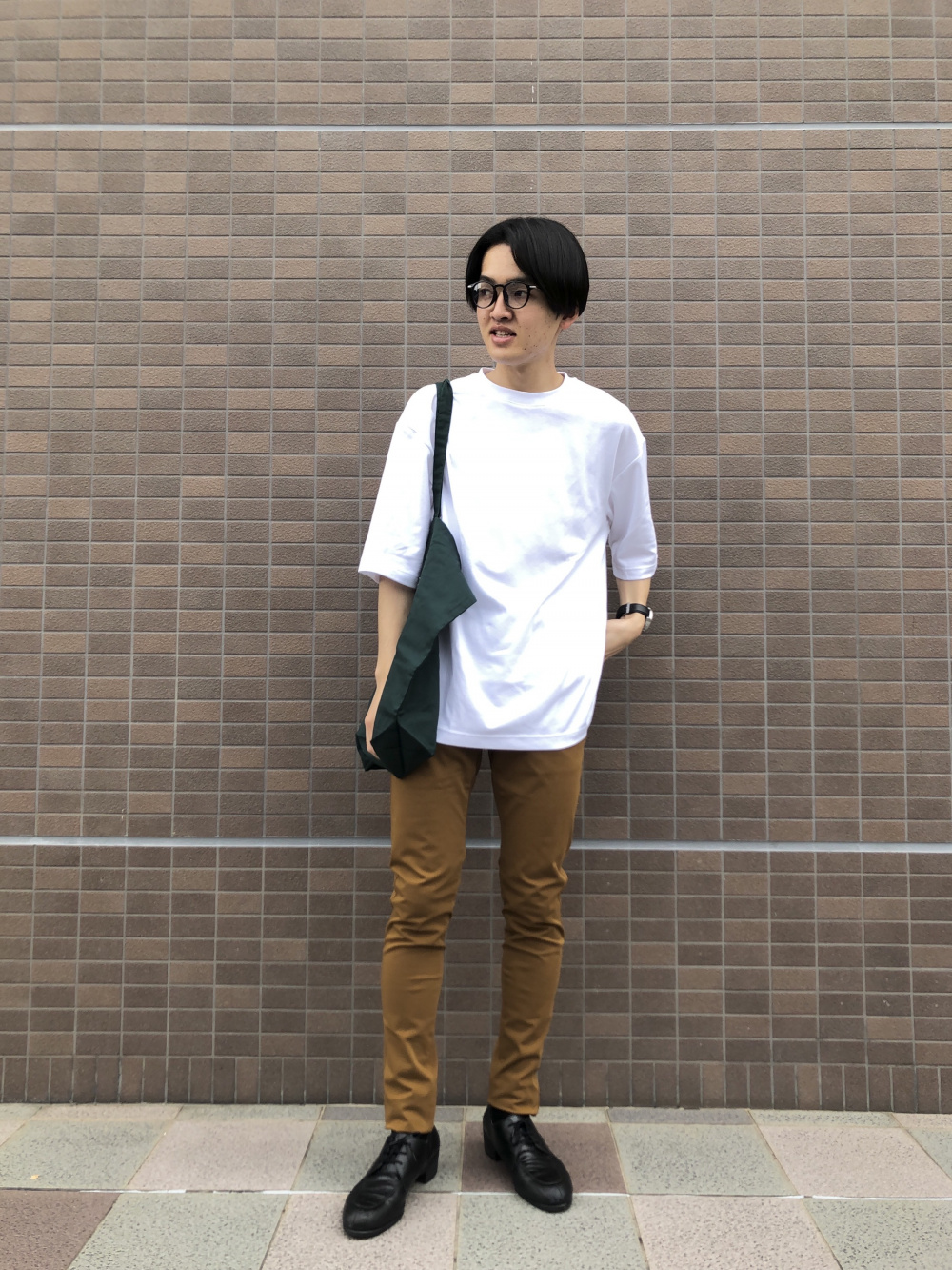 オーバーサイズクルーネックt 半袖 スキニーフィットチノ2wayストレッチ の着用コーディネート ユニクロ