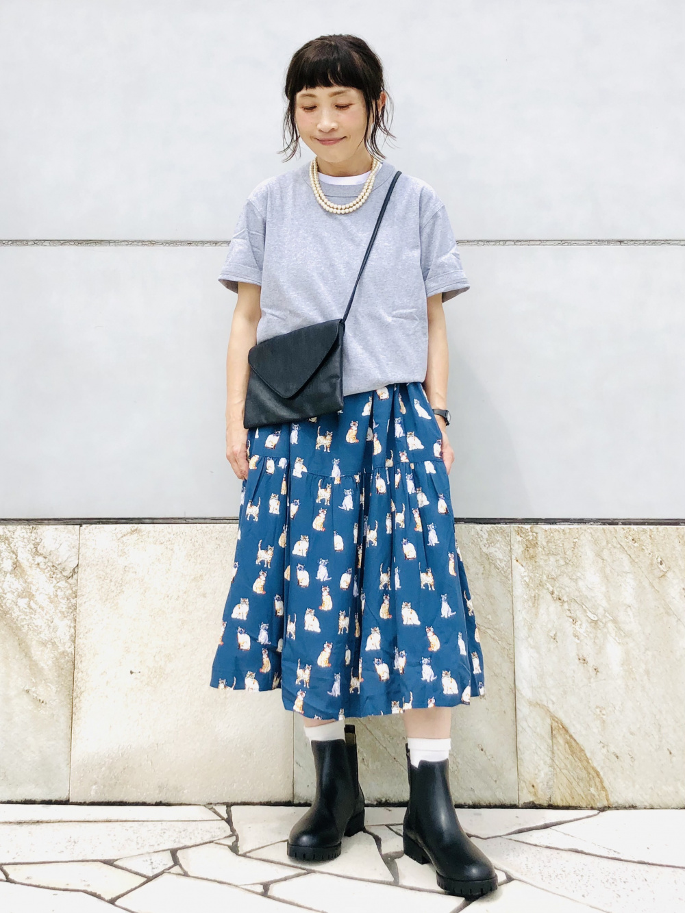 エアリズムコットンオーバーサイズTシャツ（5分袖）、スムースコットン