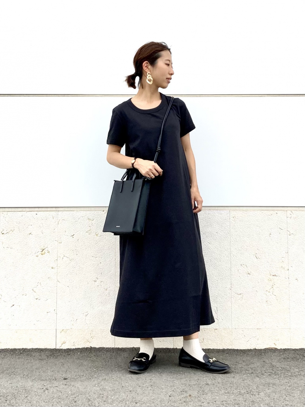 Check styling ideas for「U AIRism Cotton Short-Sleeve Long Dress