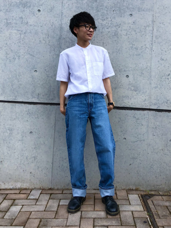 ユニクロ公式 | リネンコットンスタンドカラーシャツ（半袖）
