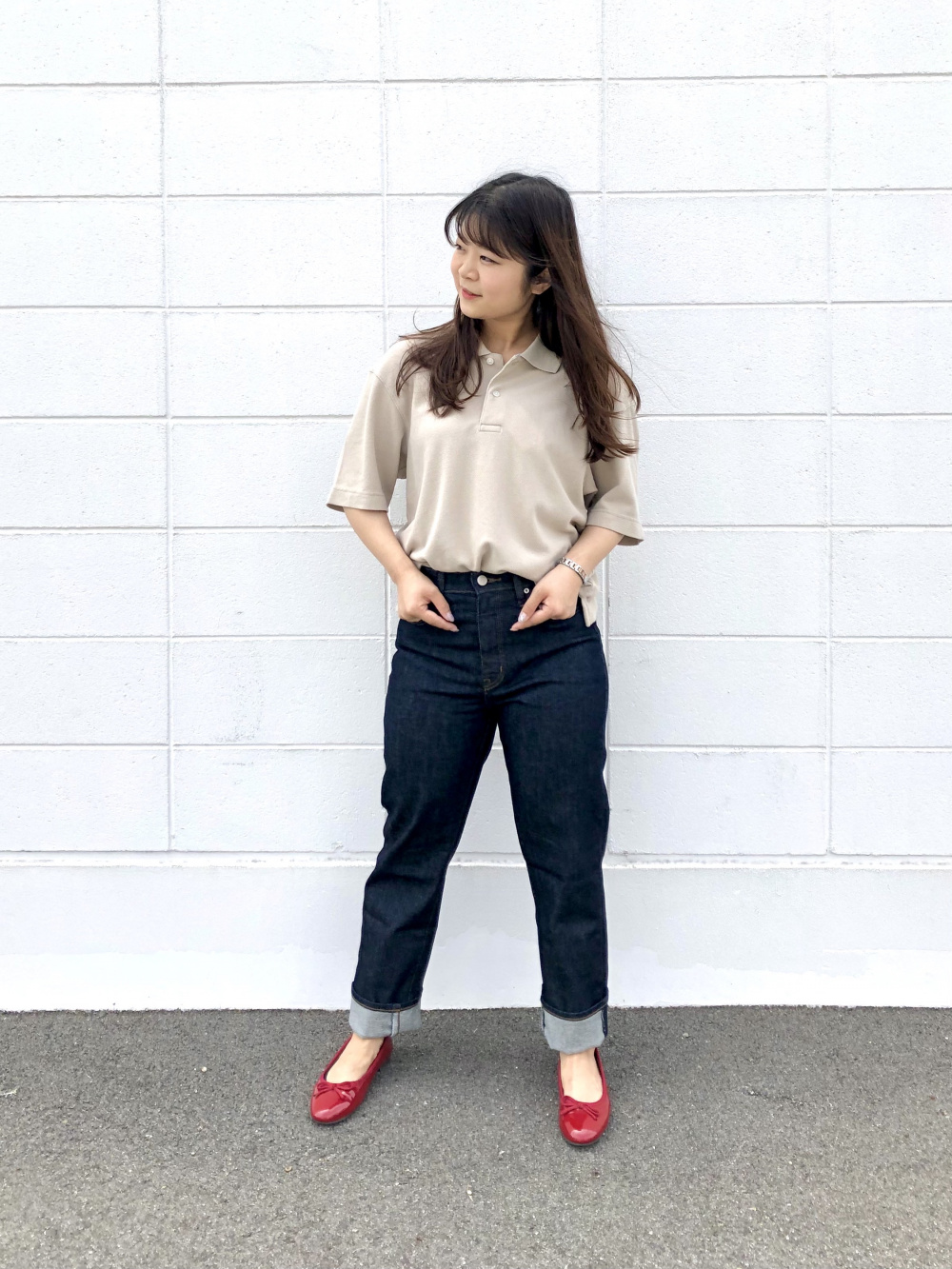 Check styling ideas for「Slim Straight High-Rise Jeans、Souffle