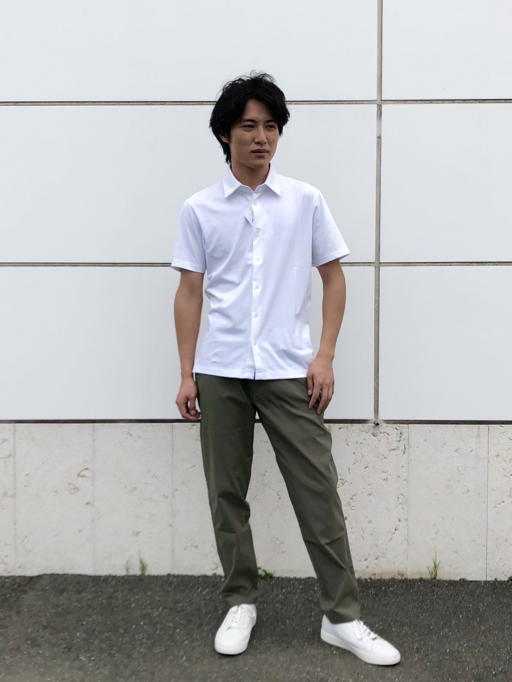 Check styling ideas for「AIRism Pique Short-Sleeve Polo Shirt
